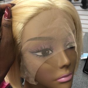 Blonde 613 4*4 closure 10” Brazilian Bob Lace Wig